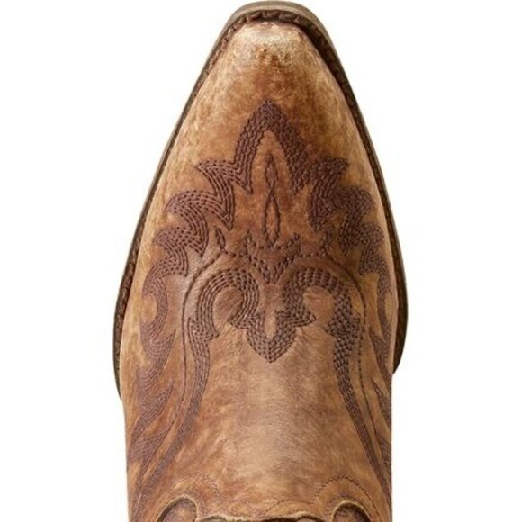 NEW ARIAT Womens Chandler Cowboy Boots Size 7.5C Ankle X-Toe  Mid Heel Brown - Picture 2 of 14